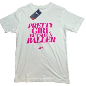 Reebok Top Womens Small White Baller Basketball Sports Angel Reese WNBA NWT